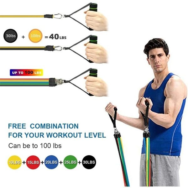 11 Piece Power Resistance Band Set - For Men And Women