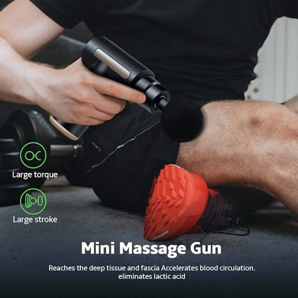 Blue Idea Massage Gun Deep Tissue With 4 Massage Heads For Muscle Pain Relief Relax Recovery
