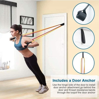 11 Piece Power Resistance Band Set - For Men And Women