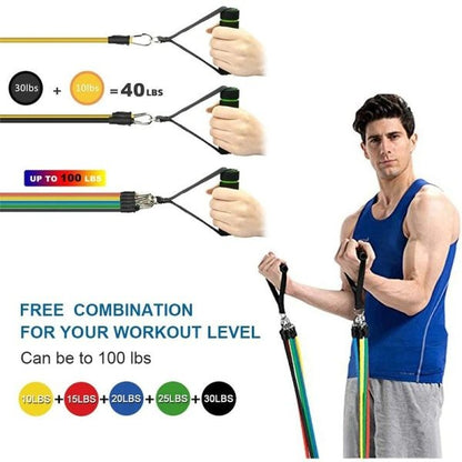 11 Piece Power Resistance Band Set - For Men And Women