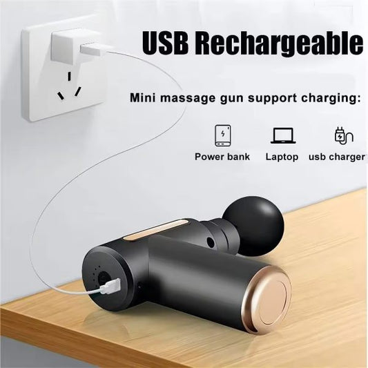 Blue Idea Massage Gun Deep Tissue With 4 Massage Heads For Muscle Pain Relief Relax Recovery