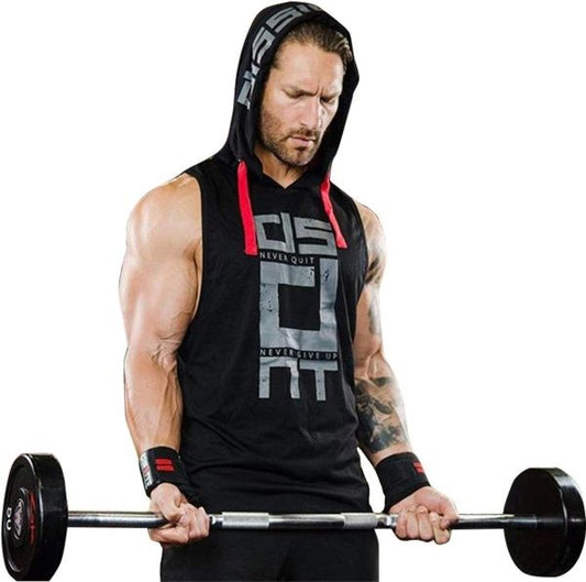 Black Gym Sleeveless Hood Tracksuit Summer Tracksuit 2-piece Set | Men’s Wear