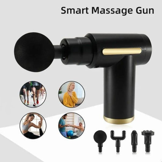Blue Idea Massage Gun Deep Tissue With 4 Massage Heads For Muscle Pain Relief Relax Recovery